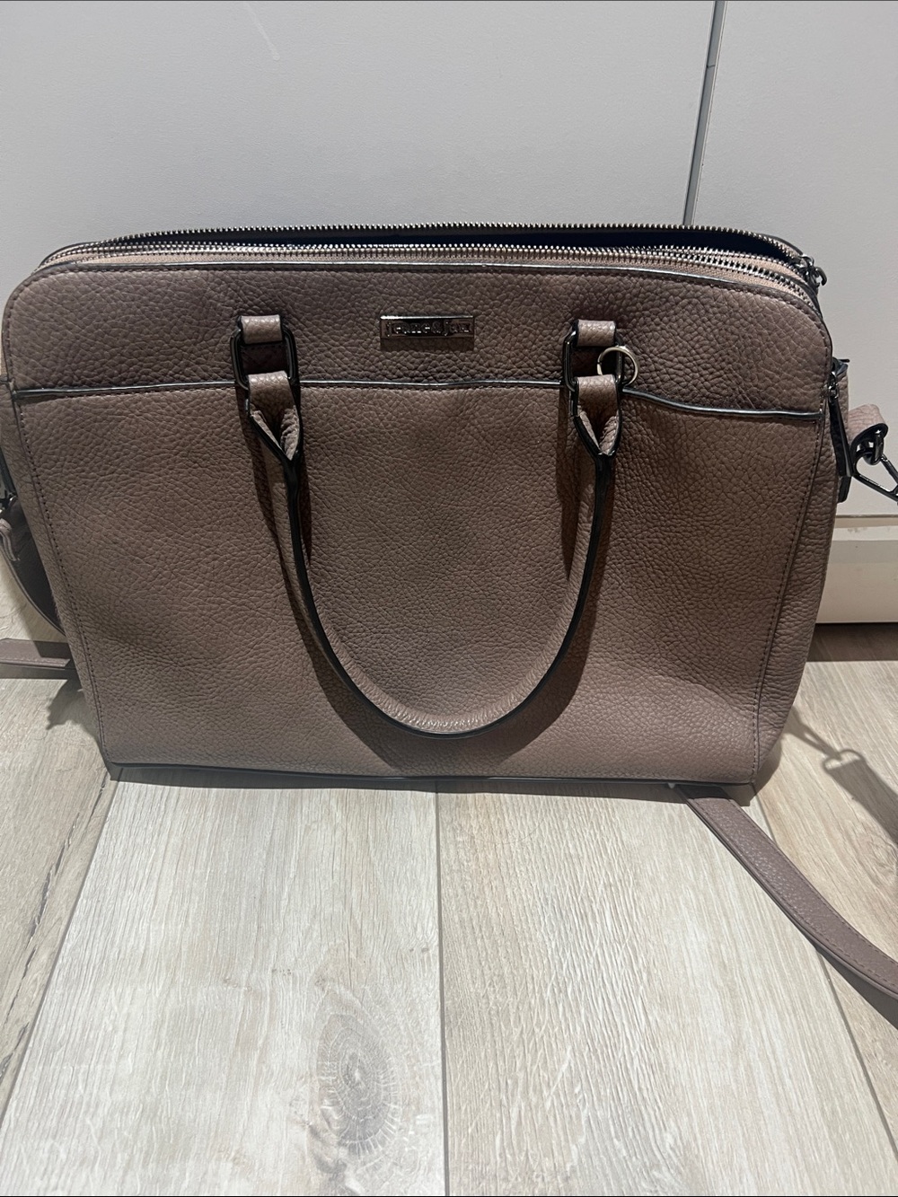 Vegan leather taupe Laptop Briefcase